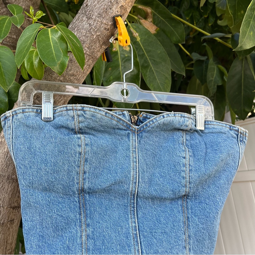 NWT Zara The Sculpted Denim Bodice Corset Top. - Picture 5 of 12